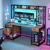 DWVO Computer Desk with Drawers & Hutch, 59.1" Office Desk