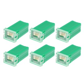 VekAuto 6 Pcs Standard Box Shaped Fuse 40 Amps, Universal for Pickup Trucks Cars SUV Durable Plastic Metal Green
