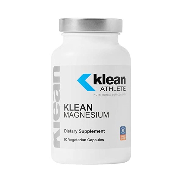 Klean Athlete Klean Magnesium | Supports Ability to Produce and Utilize Energy (ATP), Contract and Relax Muscles and Improves Recovery Time* | NSF Certified for Sport | 90 Vegetarian Capsules