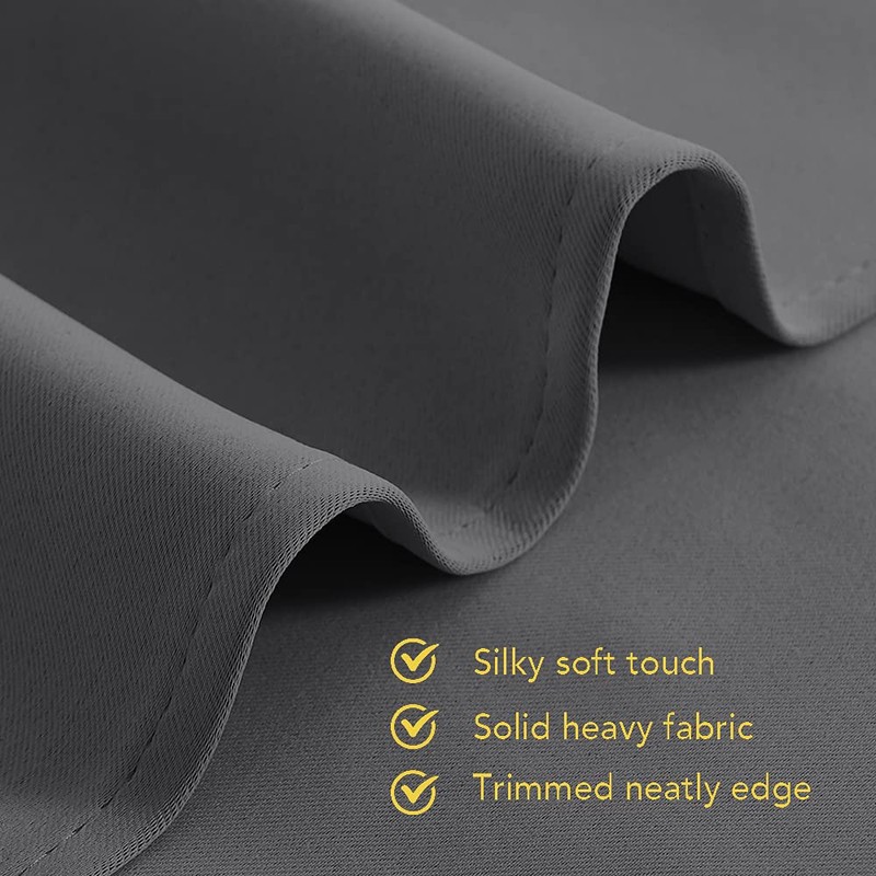 NICETOWN Grey Kitchen Blackout Short Curtain Panels for Bedroom, 45
