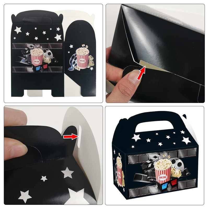 CIEOVO 24 Pack Movie Night Party Favor Treat Boxes, Print
