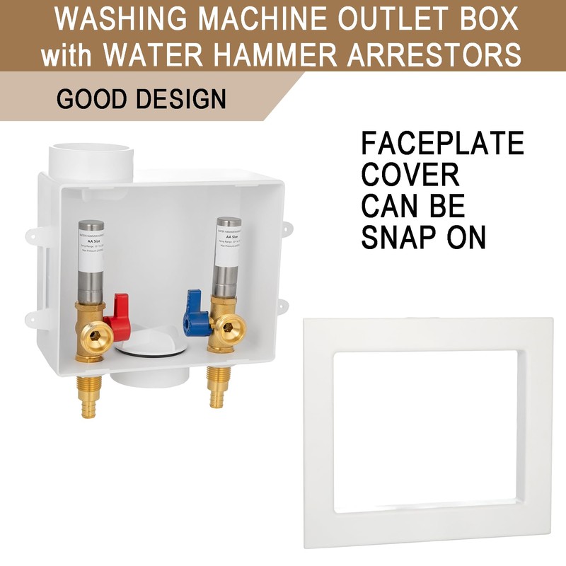 [1 Piece] Lingmfg Washing Machine Outlet Box PEX Crimp with
