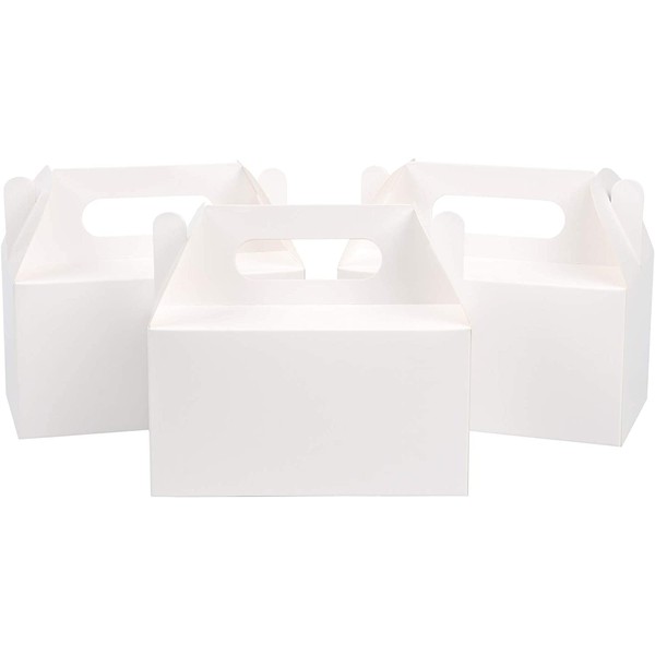 30 Pack Gable Boxes Treat Boxes Small Gift Box Cookie Boxes for Gift Giving 7 x 4 x 4 inch(White)