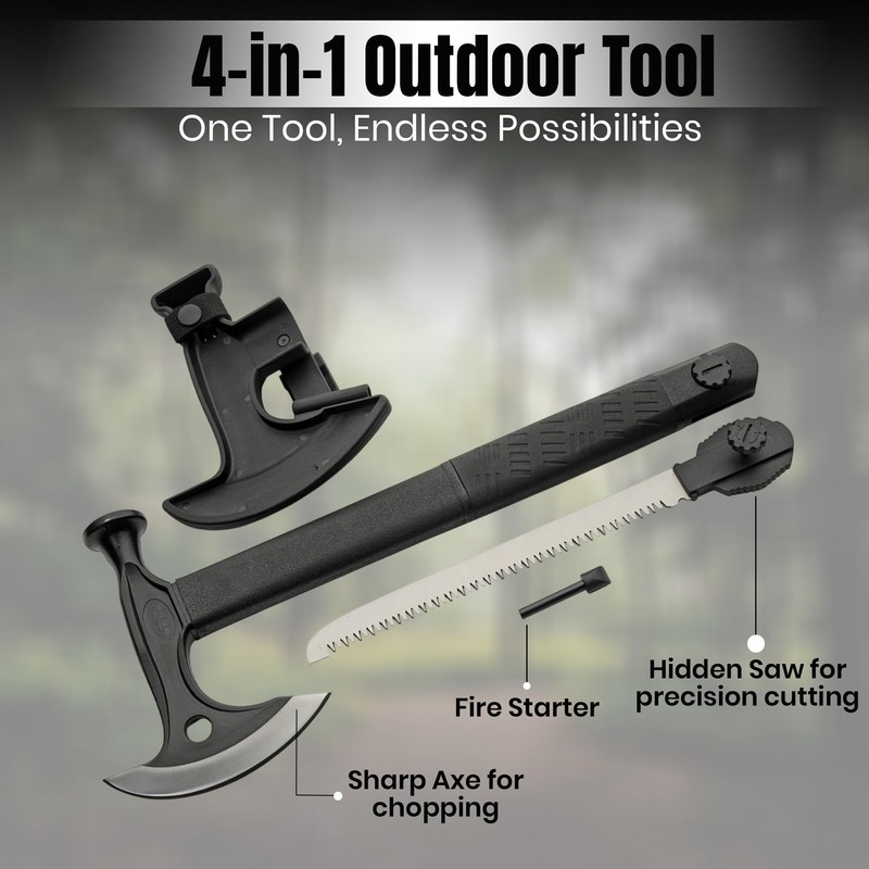 Rite Edge 17.5-Inch Hiker's Hatchet – Multi-Tool Axe with Hidden