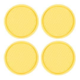 HARFINGTON 4pcs Car Cup Coasters Universal PVC Car Cup Mats Non-Slip Cup Holder Insert Coasters Car Interior Accessories, Yellow