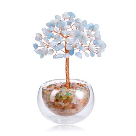 Jovivi Aquamarine Crystal Tree Blue Crystals and Gemstones Tree of life Healing Crystals Spiritual Gifts for Women Mum Birthday House Warming Gifts New Home