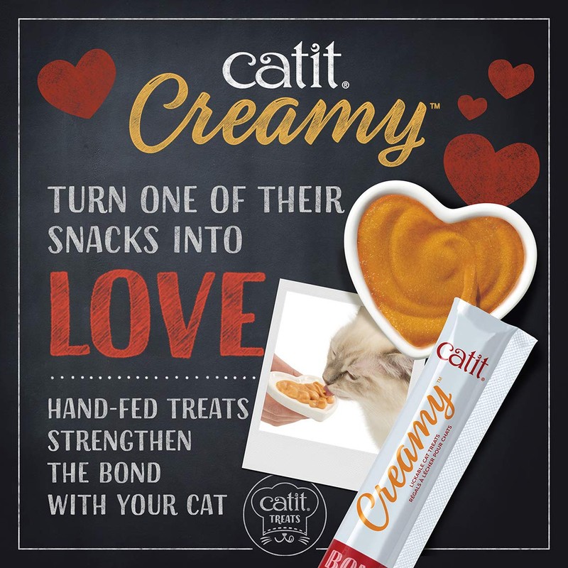 Catit Creamy Lickable Cat Treat, Healthy Cat Treat, Assortment, 12