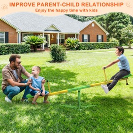 Amictoy Teeter Totter for Kids, Sit and Spin Seesaw for Toddlers Age 3-9, Heavy Duty 2025 Upgraded Model for Indoor and Outdoor, 360 Degree Rotation Seesaw, Outside Toys, Safety Certified