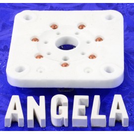 Angela Instruments 7 Pin White Ceramic Bottom Chassis Mount Wafer Tube Socket For 6C33 etc #75231