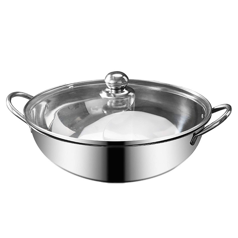 Futchoy 1 Pcs Stainless Steel Hot Pot 4L Round Hot