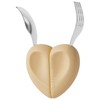 Moyuum Heart Shaped Spoon & Fork, Mustard, Set of 6