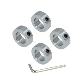Yeebyee 1" Bore Shaft Collar with Zinc Plated Solid Steel Style Set Screw Shaft Collars for Machinery and Industrial Use, 4pcs/Pack (Silver-1")