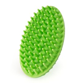 DSOE Dog Bath Brush, Green Double-Sided Shampoo Massage Brush, Adjustable Collar Handle for Grooming Short and Long Haired Pets(1pcs)