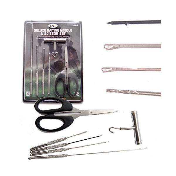 NGT Stainless Steel Baiting Set On Blister (6 Piece) - Green, One Size