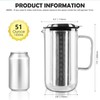 Aquach 51oz Glass Teapot with Stainless Steel Removable Infuser, Stovetop