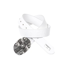 Cipo & Baxx Men's Leather Belt Simple Design Metal Buckle Casual CG189 White Size 110, White