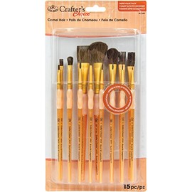 ROYAL BRUSH MANUFACTURING Crafter's Choice Natural Hair Brush Value Set-15/Pkg, One Size, 15/Pkg