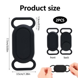 JRILUO 2 Stück Schwarz Hundehalsband Halter Silikon Hülle Kompatibel mit Smart Tag 2, wasserdichte Silikon Hülle, Silikon Kratzfest Wasserdicht Schutzhülle für GPS Hunde Tracker