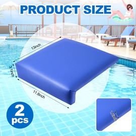 2 Pcs Poolside Seating Mat - 12 Inch Pool Seats for Edge of Pool with Soft Foam Pad, Anti-Slip Portable Seat Mat for Poolside Accessories for Summer Outdoor Beach