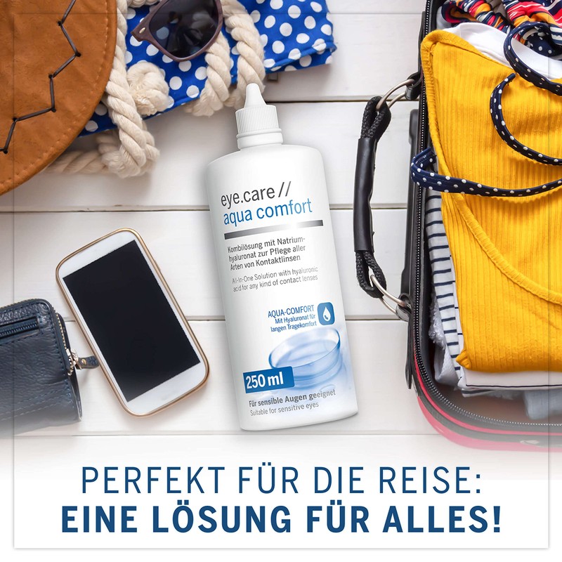 Eye.care Kontaktlinsen Flüssigkeit - mit Hyaluron - Premium 250ml Pflegemittel