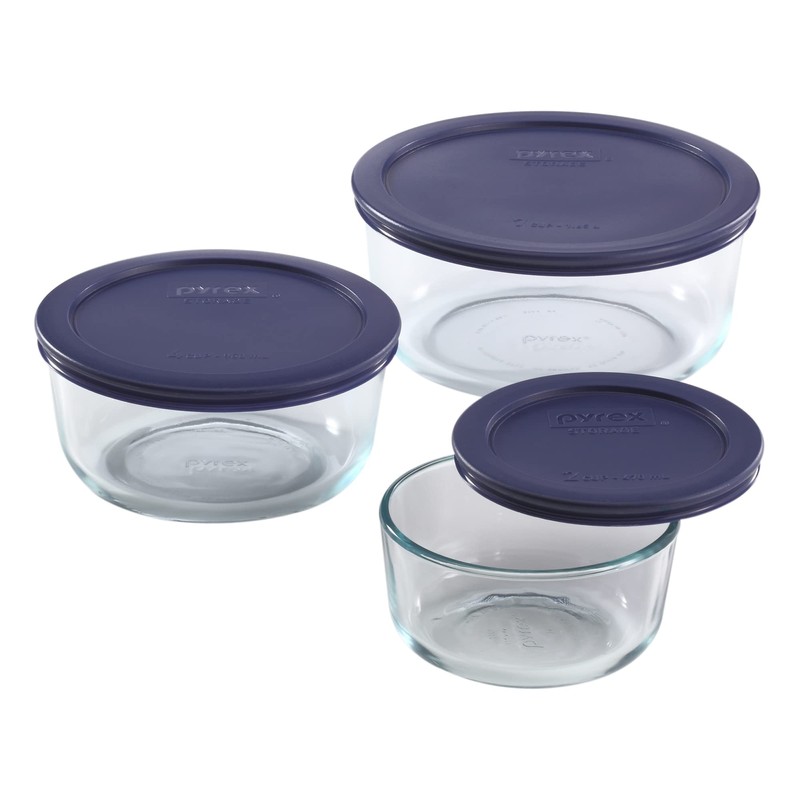 Pyrex Simply Store (3-Pack) Glass Food Storage Containers Set, (2,