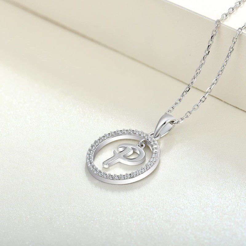 Starnny Letter Chain Women's 925 Silver Initial Alphabet Letter Charm