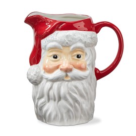 tag Vintage Santa Ceramic Beverage Pitcher - 64oz Christmas Server, Multicolor, Hand Wash Only, 9" H x 8.33" L x 5.75" W Multicolor