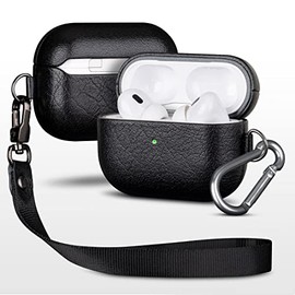 Haobobro [Veg-Tanned Series] AirPods Pro 2nd Generation Case 2022 - AirPods Pro 2 Leather Case Leather Cover - AirPods Pro 2 Leather Case Protective Cover - Leather Case with Lanyard and Carabiner -