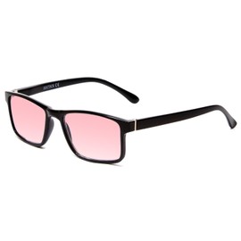 Calabria FL-41 Pink Tinted Reading Glasses [Black/3.75 Lenses] Full Rim Eyeglasses for Men & Women | Eyewear for Light Sensitivity, Outdoors, Photophobia | Vision Reading Glasses