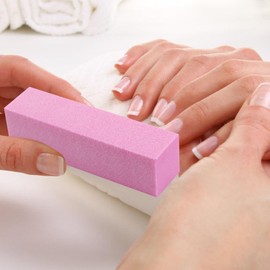 10 Pieces Nail Sanding Blocks Nail Polishing Blocks 4-Sided Manicure Block Nail Art Personal Use Professional Manicure (Pink)