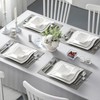 MALACASA Ivory White Dinnerware Set, 12 Pieces - Porcelain Dinner