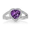 Gem Stone King 2.31 Cttw Purple Amethyst and White Moissanite