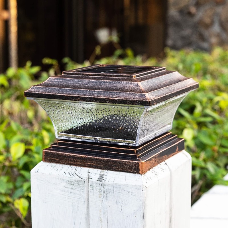 HUYIENO Solar Post Cap Lights Outdoor LED Lighting Deck Fence
