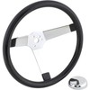 Classic Solid Spoke 13 Inch Black Steering Wheel - No
