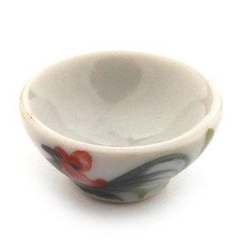 MyTinyWorld 4 x 18mm Dolls House Miniature White Ceramic Cockerel Bowls