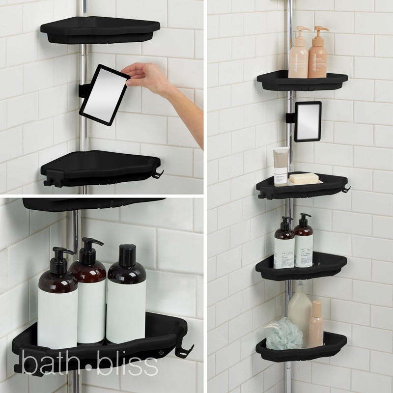 Bath Bliss Aluminum Corner Shower Organizer | 4 Tier |