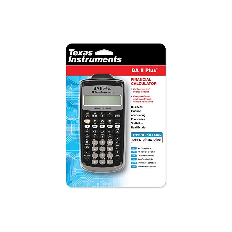 Texas Instruments BA II Plus Financial Calculator, Black Medium