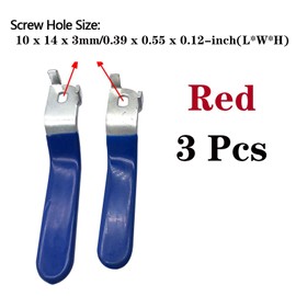 3 Pcs Red Valve Handle Hole Size 10x14mm,Hole Thickness 3mm,Total length 138mm（10x14x3mm）