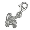 Baby Pram Sterling Silver Clip-On Charm - for Thomas Sabo