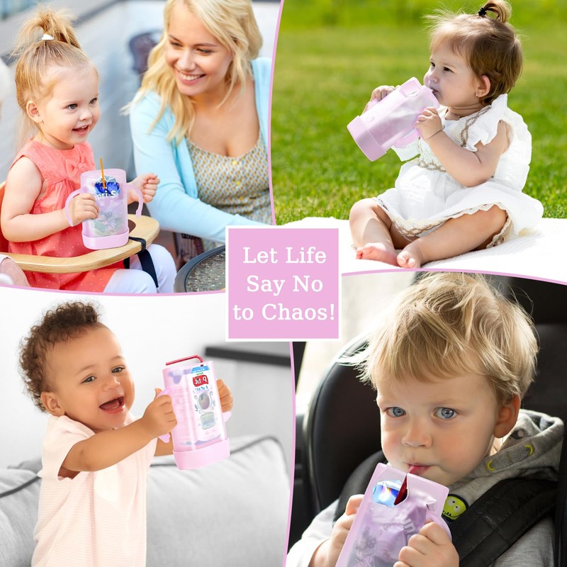 MOMUSE Dual-Lid Squeeze Pouch Holder for Food Pouches & Drink