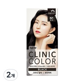 Man with Flowers Clinic Color Hair Dye, 2, Black / 꽃을든남자 크리닉 칼라 염색약, 2개, 흑색