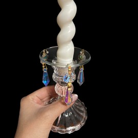 HAOST Machinery Manufacturing 2 Pack Glass Candle Bobeches for 7/8 inch Candle, Reinforced Glass Candle Rings, Wax Drip Catcher for Candlestick Holders, Transparent