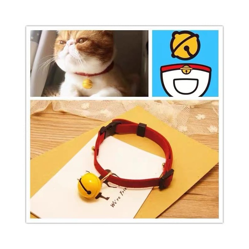 Breakaway Cat Collar Strip Bell，Safety Quick Release Cat Collars,Double Velvet