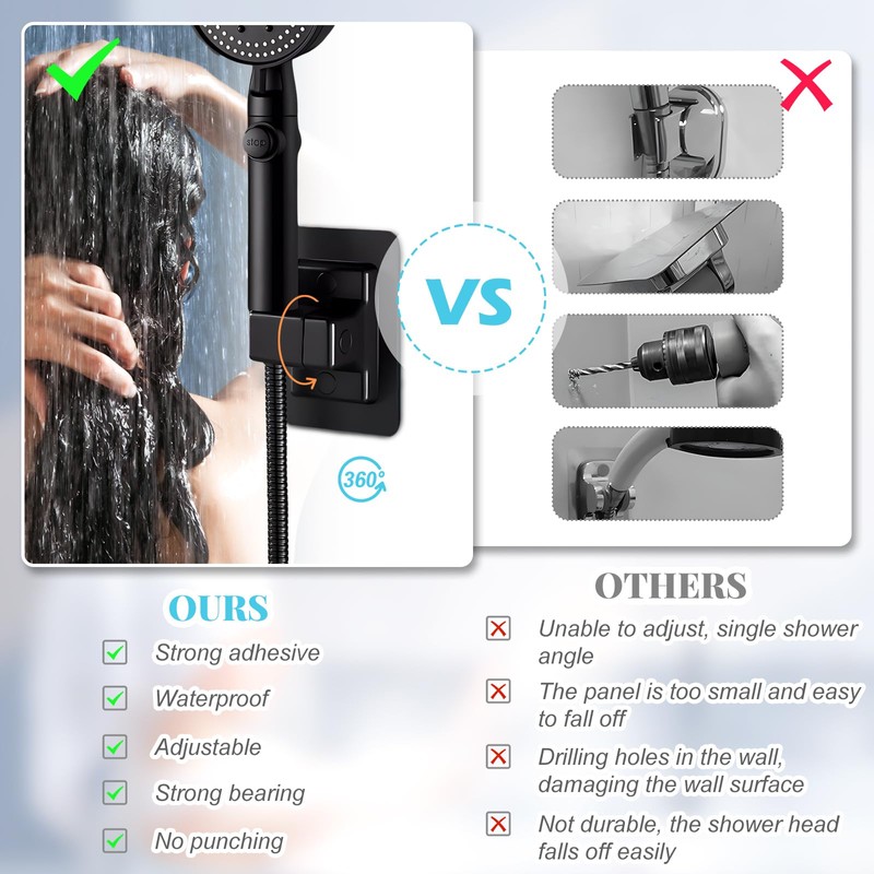 Xinjieda Shower Head Holder, Head Holder Replacement Adjustable Angle Shower