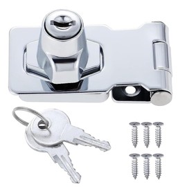 2 Pieces Key Hasp Knob Security Hasp Door Latch Door Lock with Key for Shed Door Cabinet Drawer Furniture (2.5")