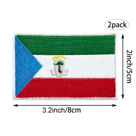 stidsds Paquete de 2 parches bordados de la bandera de Guinea Ecuatorial, banderas de Guinea Ecuatorial, parches tácticos militares para ropa, sombreros, mochilas, decoraciones de orgullo
