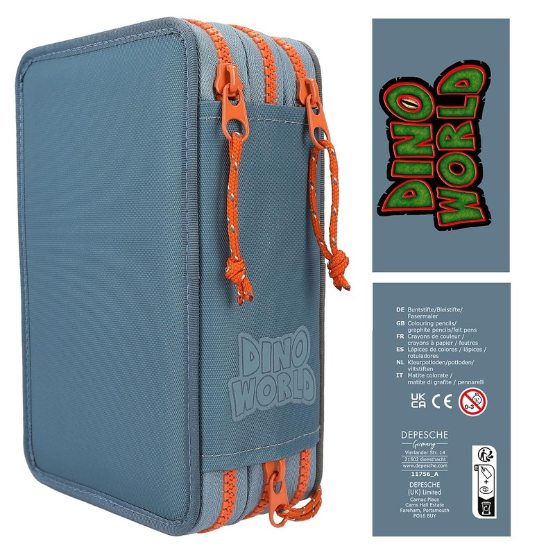 Depesche Roar 11756 Dino World 3-Compartment Pencil Case