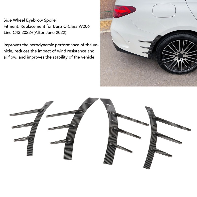 4Pcs Side Wheel Eyebrow Spoiler Stylish Rugged Bumper Side Wheel