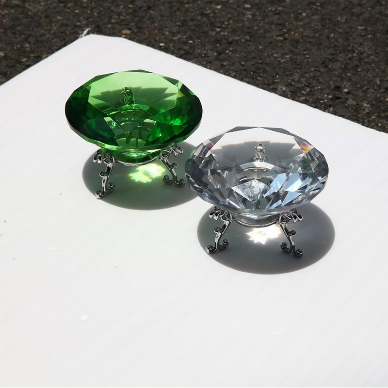 Large Crystal Diamond Paperweight with Stand Jewels Wedding Decorations Centerpieces