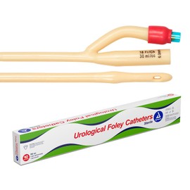 Dynarex 4958 Foley Catheters, Suitable for Children and Adults, Sterile Individually Packaged, Medical-Grade, Soft and Flexible 2 Way Urinary Catheter, 30 cc, 18FR, 10 Boxes of 10